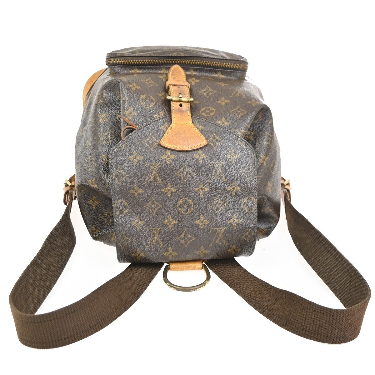 LOUIS VUITTON Montsouris GM Backpack Bag Monogram Leather Brown M51135 72CA811
