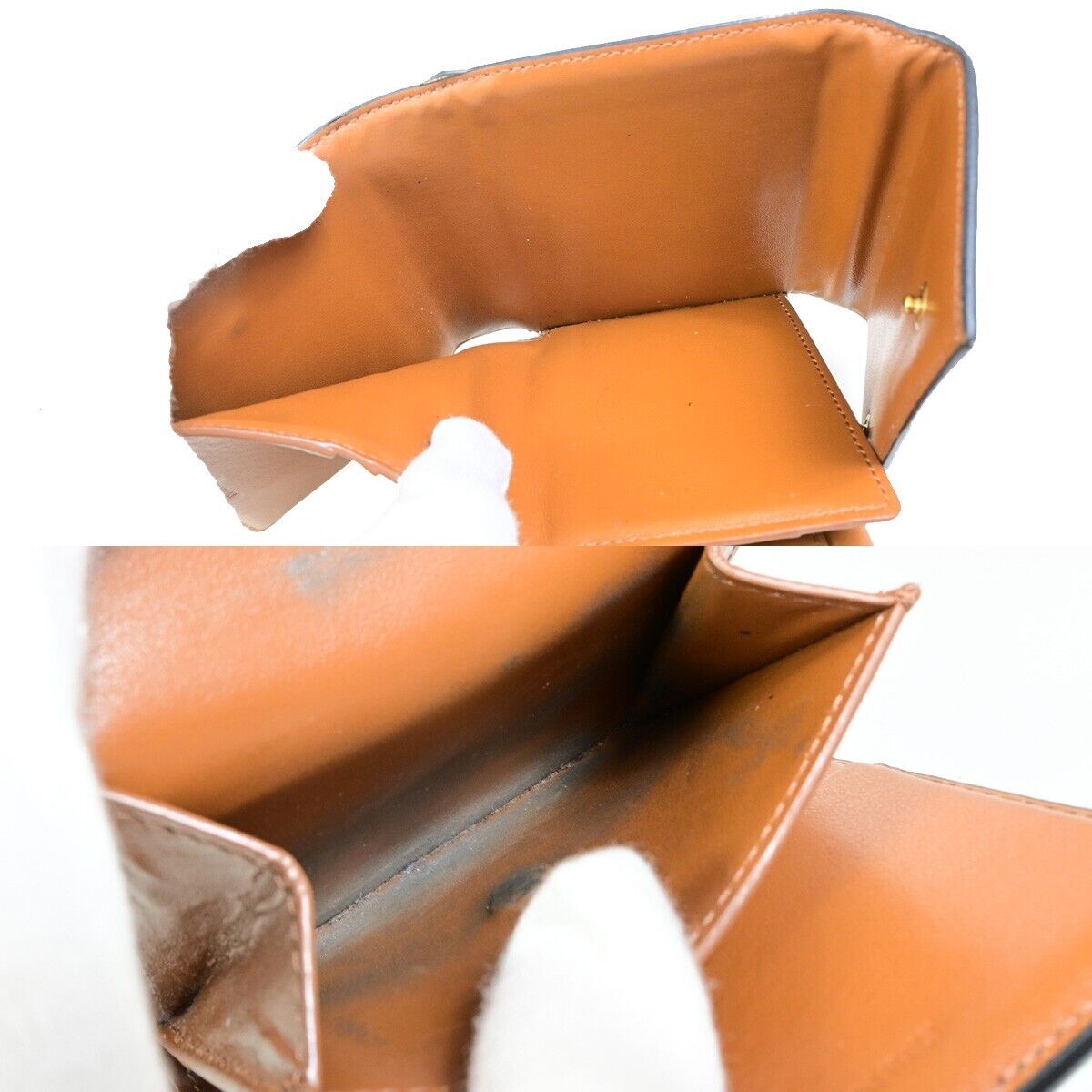 CELINE Logo Macadam Pattern Bifold Wallet PVC Leather Brown Italy 68FB093