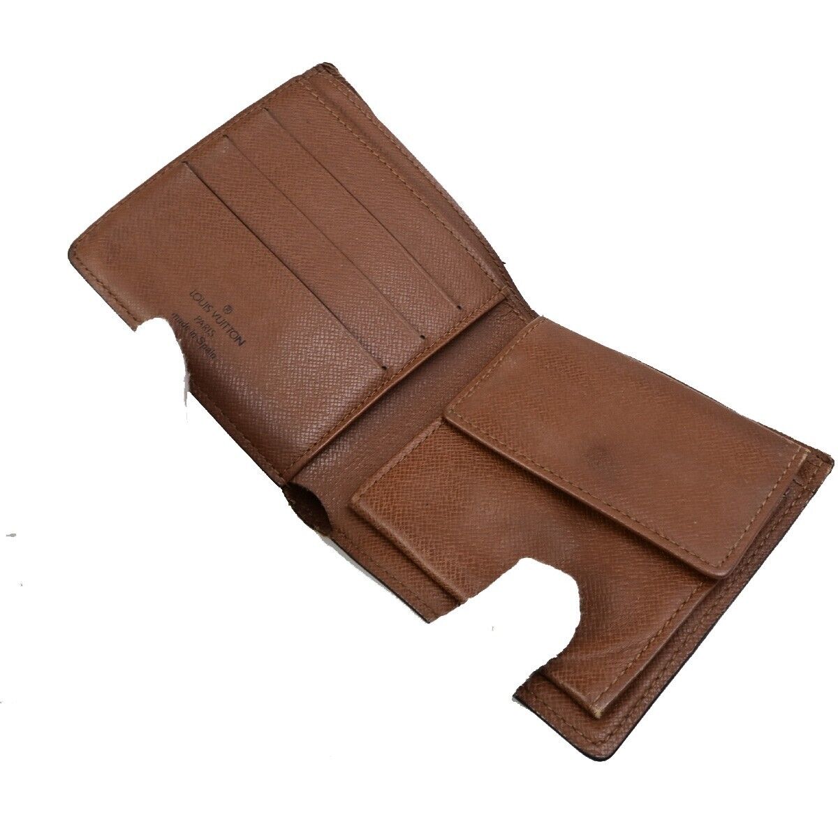 LOUIS VUITTON 2 Set Bifold Trifold Compact Wallet Monogram Leather Brown 02KA446