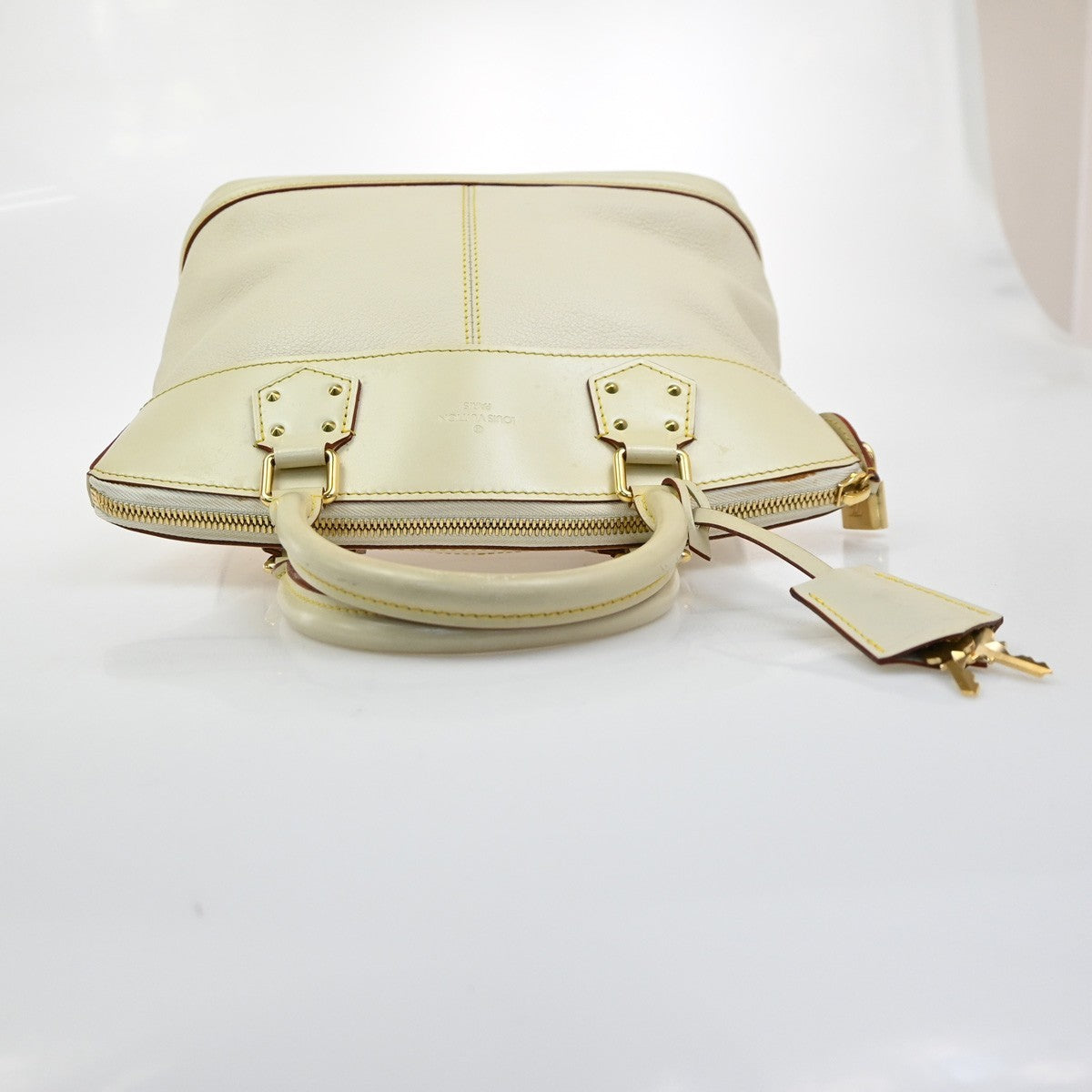 LOUIS VUITTON Lockit PM Hand Bag Suhali Leather White Padlock M91887 73MA688