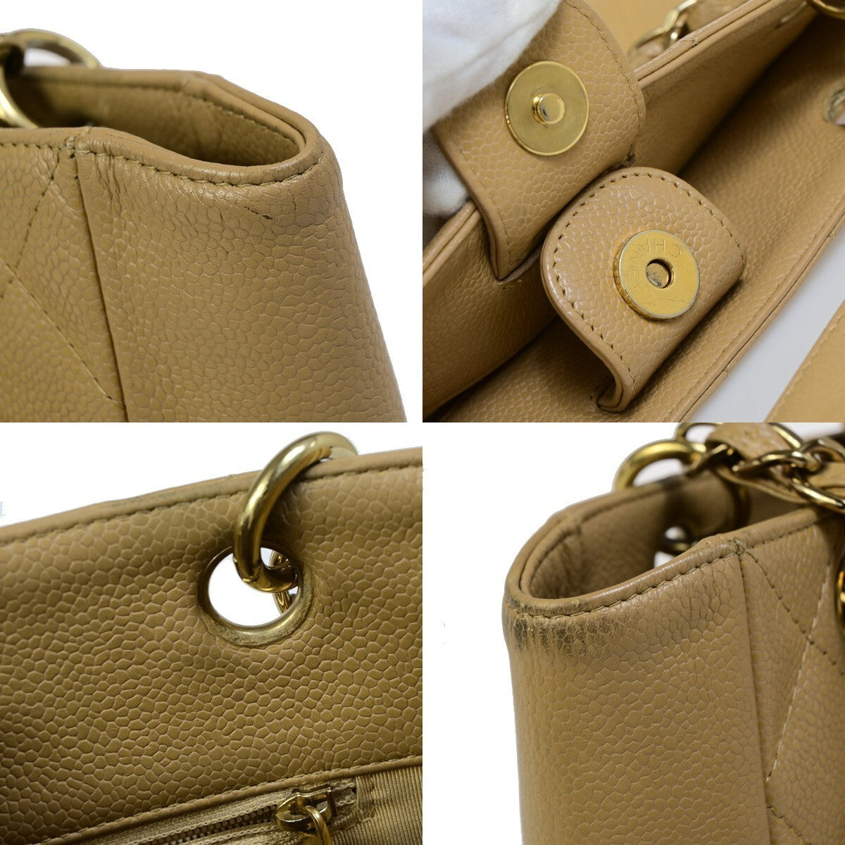 CHANEL CC Matelasse PST Chain Shoulder Bag Grained Calfskin Leather BE 629RK258