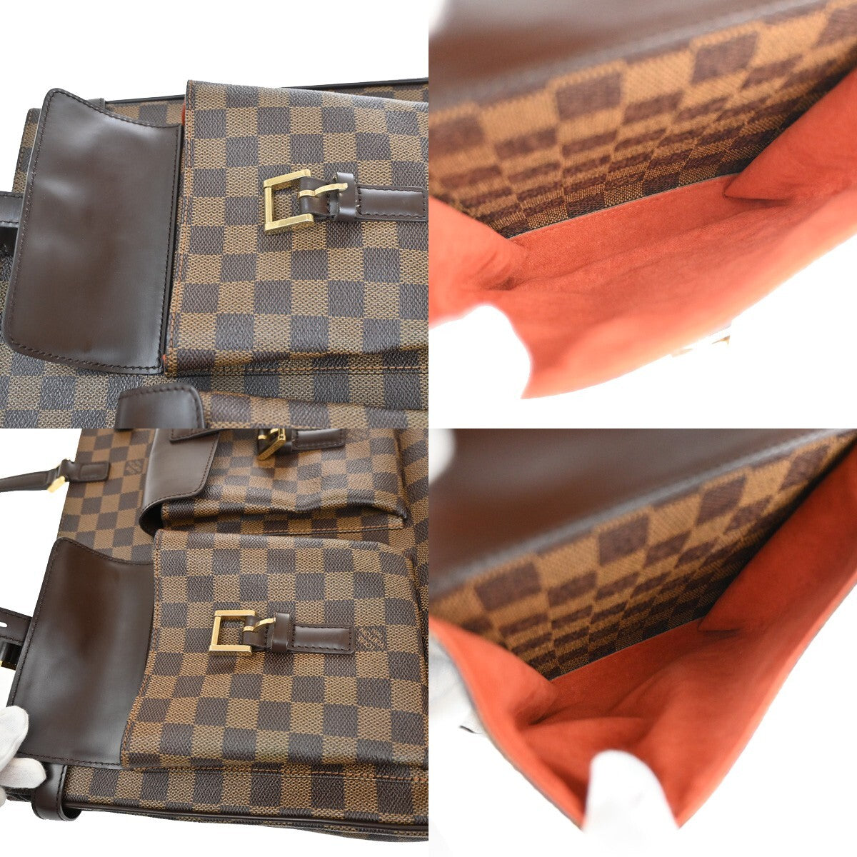 LOUIS VUITTON Uzes Shoulder Bag Damier Ebene Leather Brown France N51128 24EE389