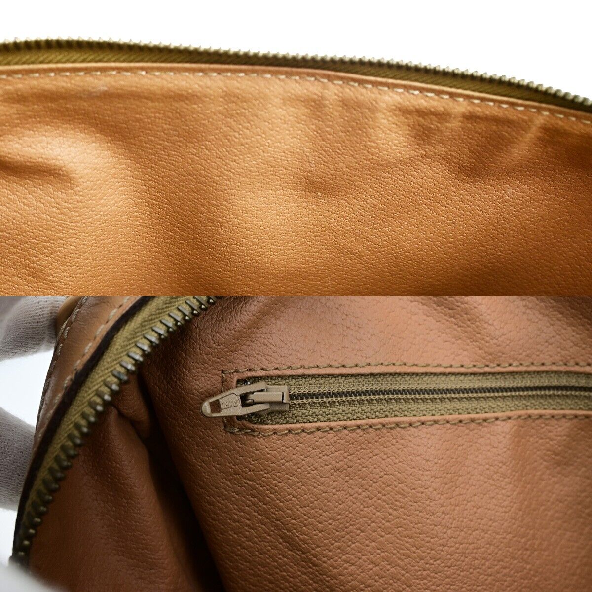 CELINE Macadam Pattern Travel Hand Bag PVC Leather Brown Gold Italy 67EC975