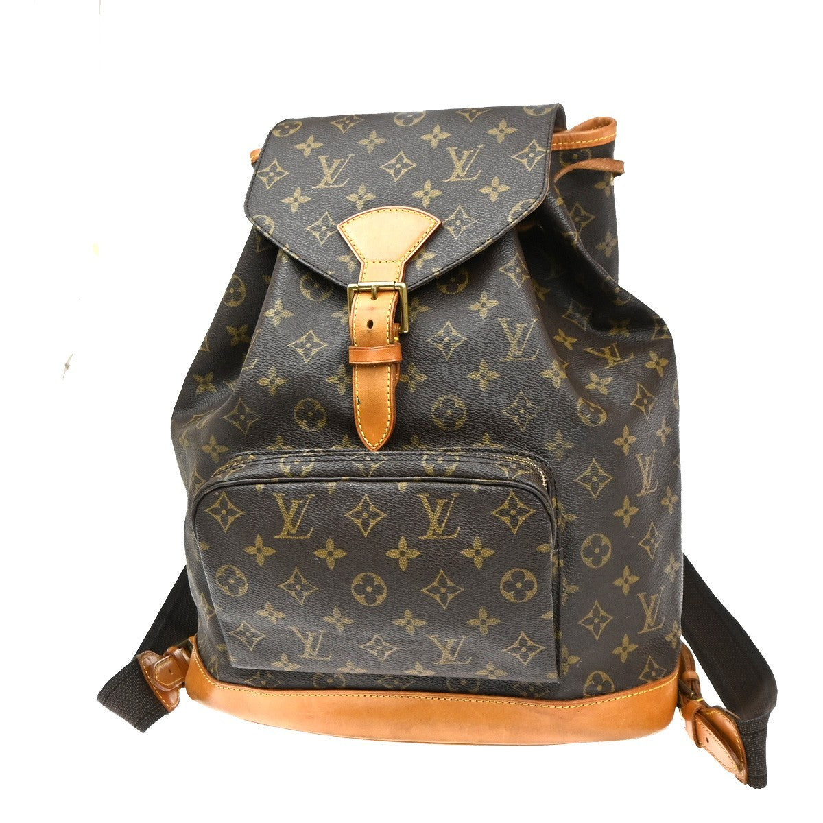 LOUIS VUITTON Montsouris GM Backpack Bag Monogram Leather Brown M51135 14CA929