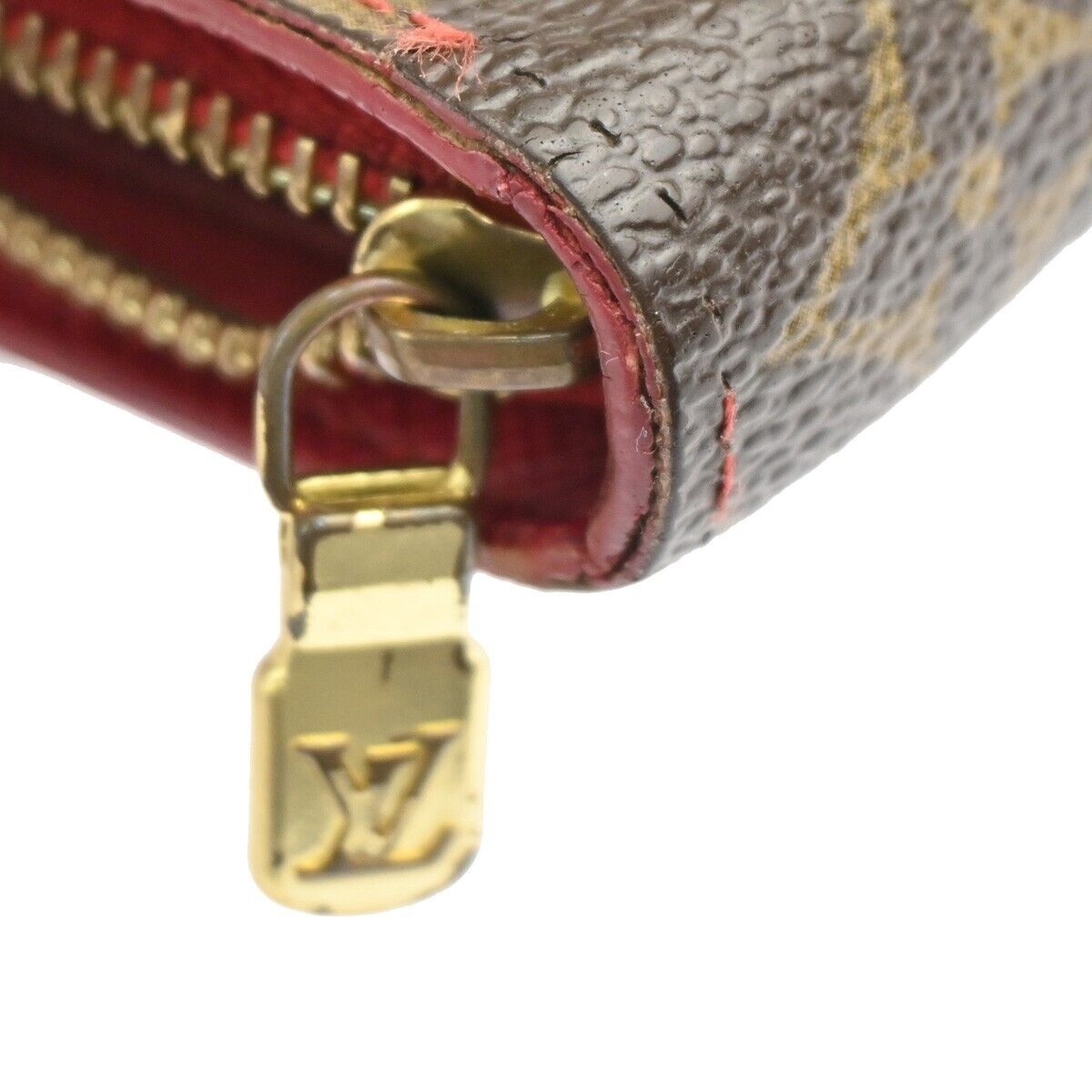 LOUIS VUITTON LV Zippy Long Wallet Purse Monogram Cherry Brown M95006 35FA453