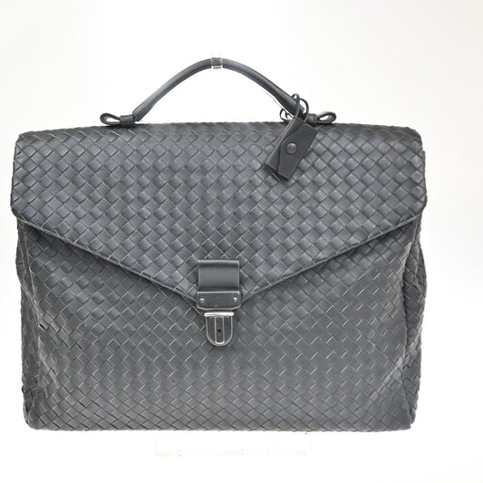 BOTTEGA VENETA Logo Intrecciato Briefcase Hand Bag Leather Red Italy SHW 79TA708