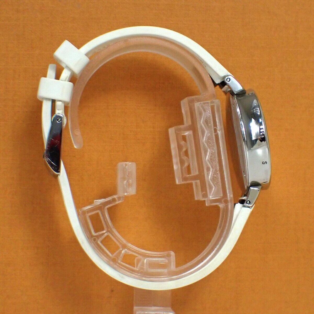LOUIS VUITTON Tambour Moonstar Quartz Watch Rubber Band White Q8J10 680RH773