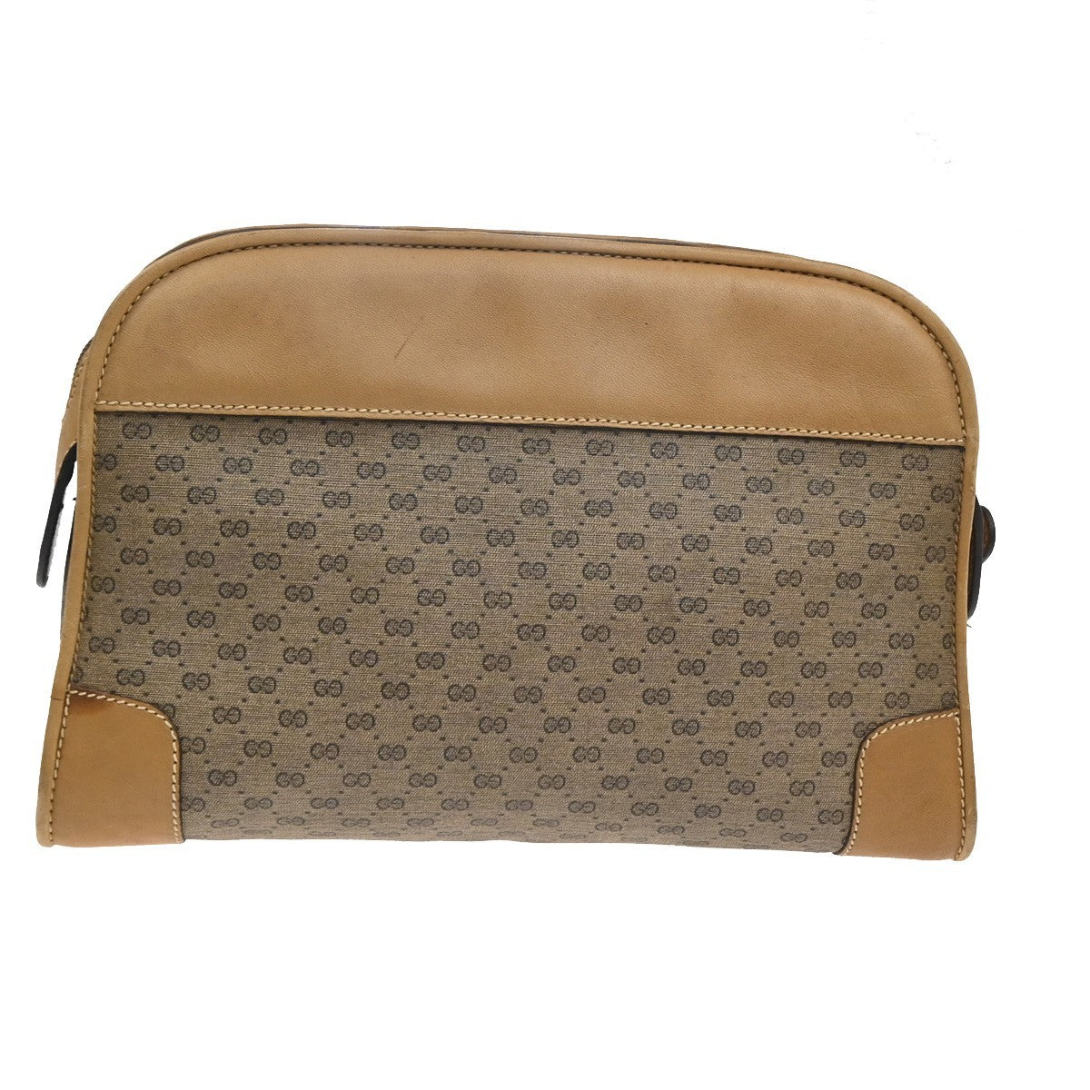 GUCCI Micro GG Pattern Crossbody Shoulder Bag PVC Leather Brown GHW 02TA593