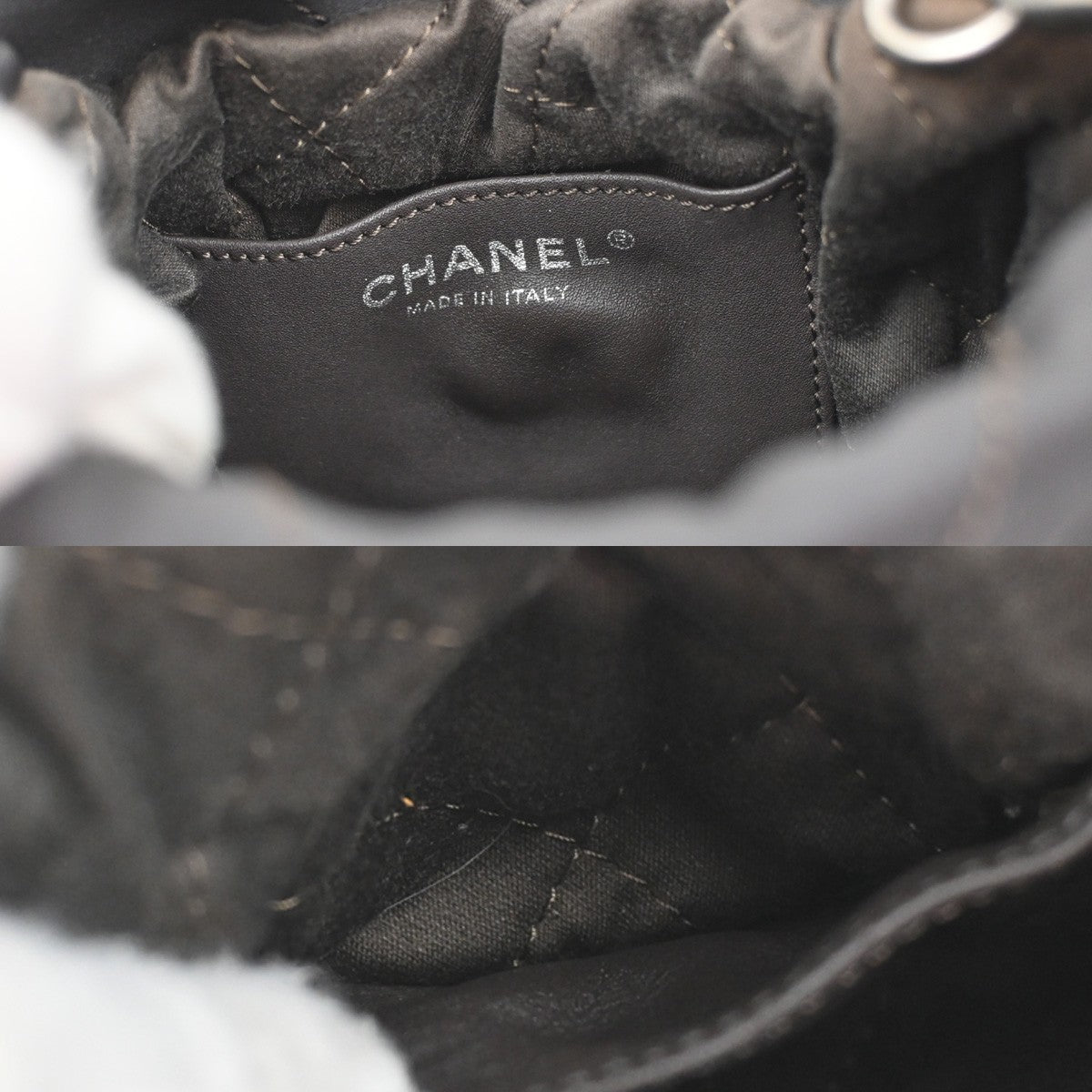 CHANEL 22 Logo Chain Mini Shoulder Bag Leather Brown SHW Italy 332RQ057