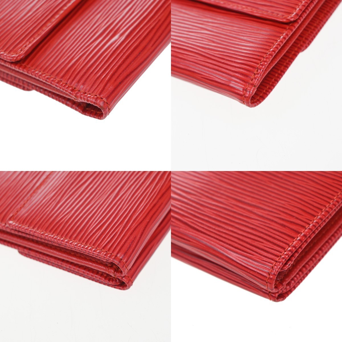 LOUIS VUITTON Porte Monnaie Billet Carte Credit Wallet Epi Red M6348E 07KP383
