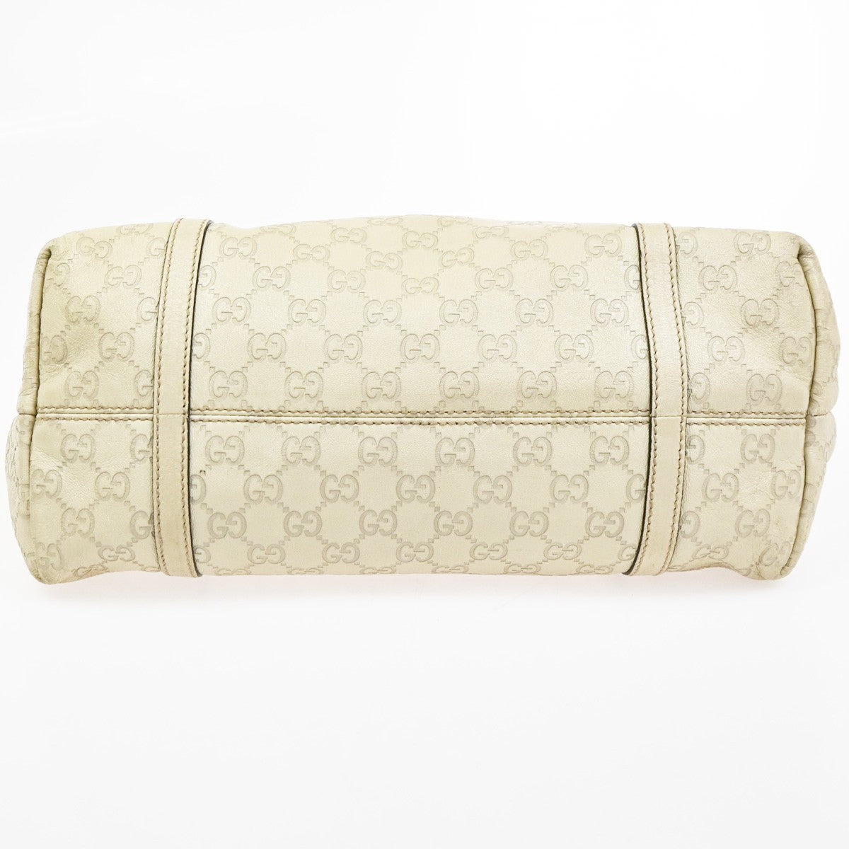 GUCCI Logo GG Pattern Guccissima​ Shoulder Bag Leather Beige GHW Italy 38CB035