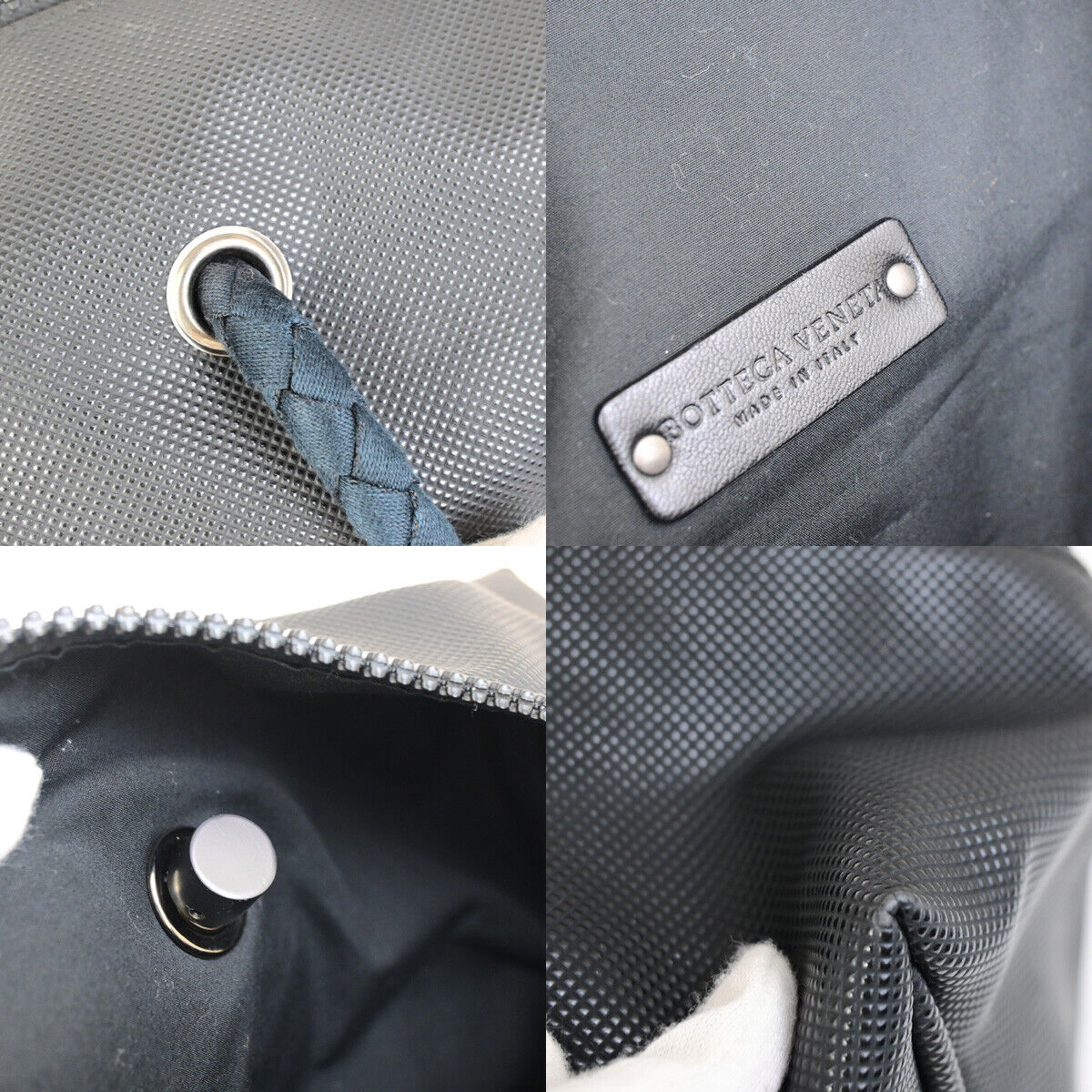 BOTTEGA VENETA Logo Intrecciato Travel Hand Bag PVC Canvas Leather Black 67YG558