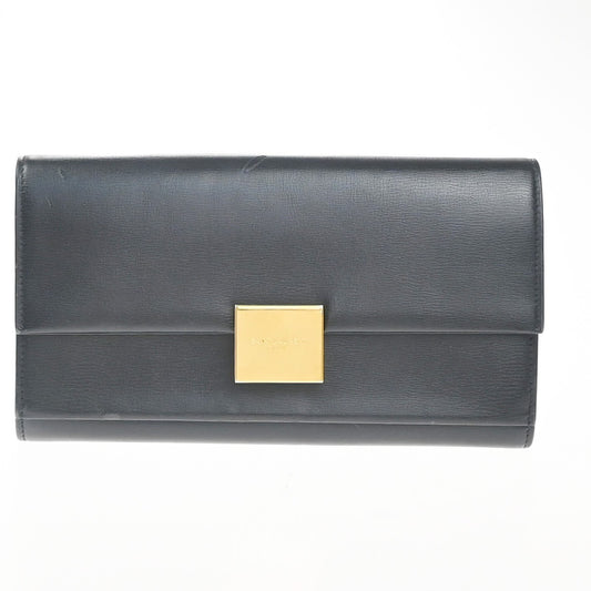 SAINT LAURENT YSL Logo Bifold Long Wallet Leather Black GHW Italy 68KP489