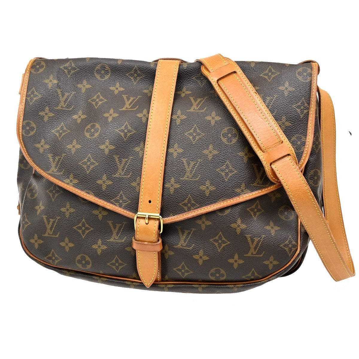 LOUIS VUITTON Saumur 35 Shoulder Bag Monogram Leather BN France M42254 74MA058