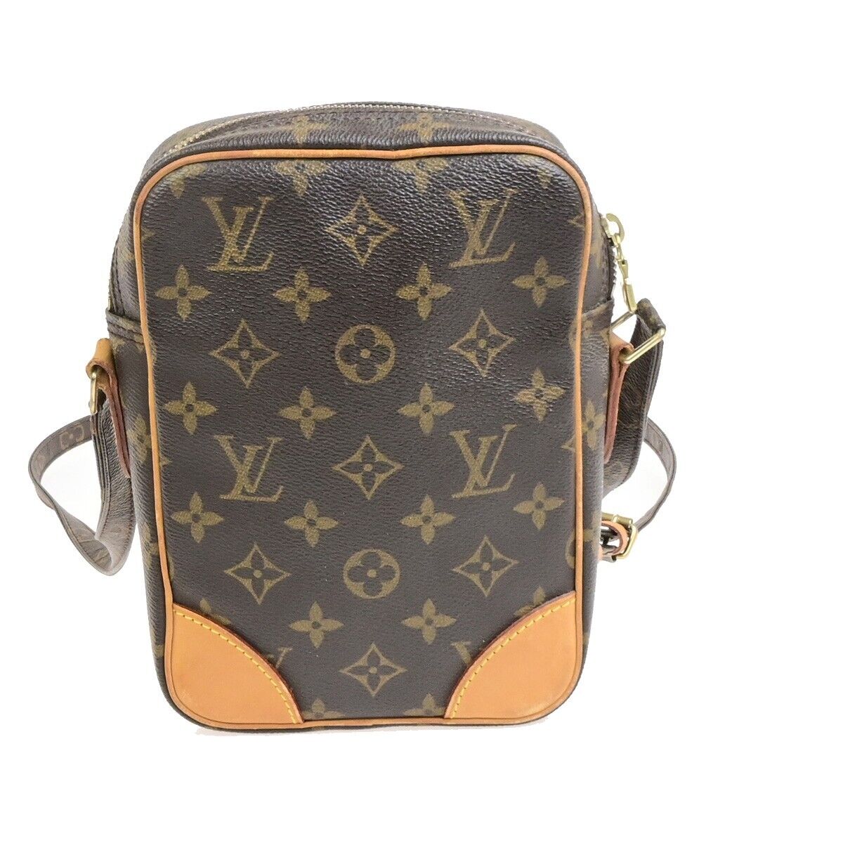 LOUIS VUITTON Danube Shoulder Bag Monogram Leather Brown France M45266 86ED601