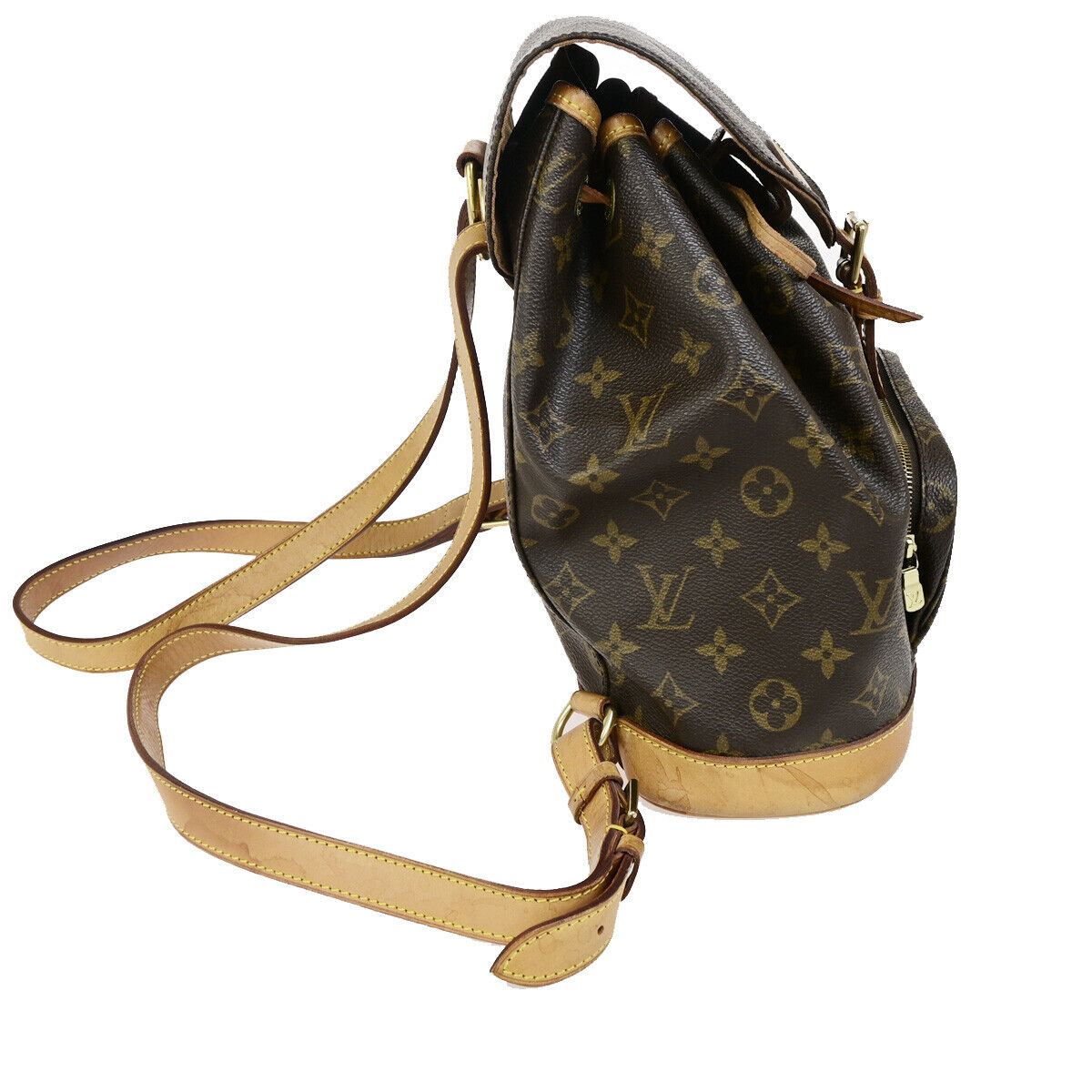 LOUIS VUITTON Montsouris MM Backpack Bag Monogram Leather Brown M51136 18YG489