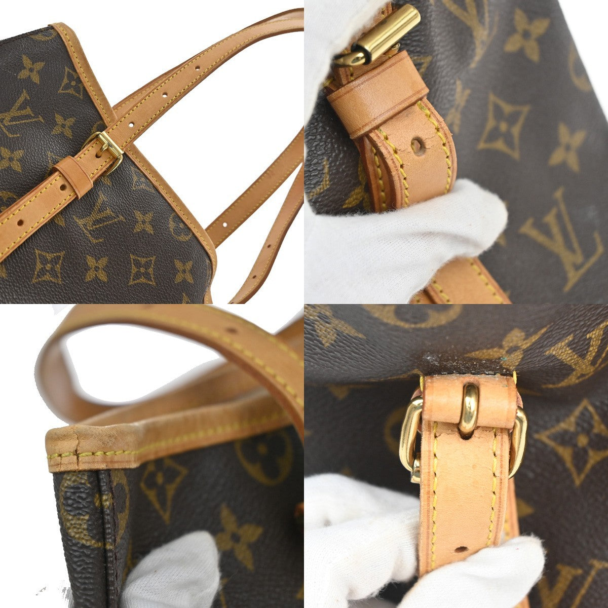 LOUIS VUITTON BUCKET GM Shoulder Tote Bag Monogram Leather Brown M42236 32KC702