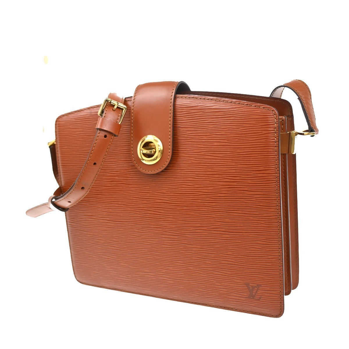LOUIS VUITTON LV Capucines Shoulder Bag Epi Leather Brown France M52347 34CA462