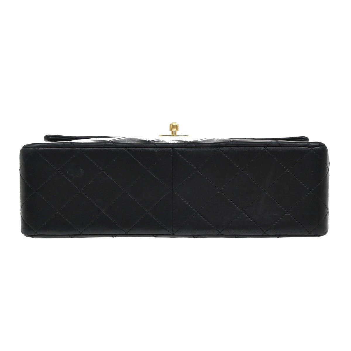 CHANEL CC Matelasse 25 Double Flap Chain Shoulder Bag Leather Black GHW 805RF615