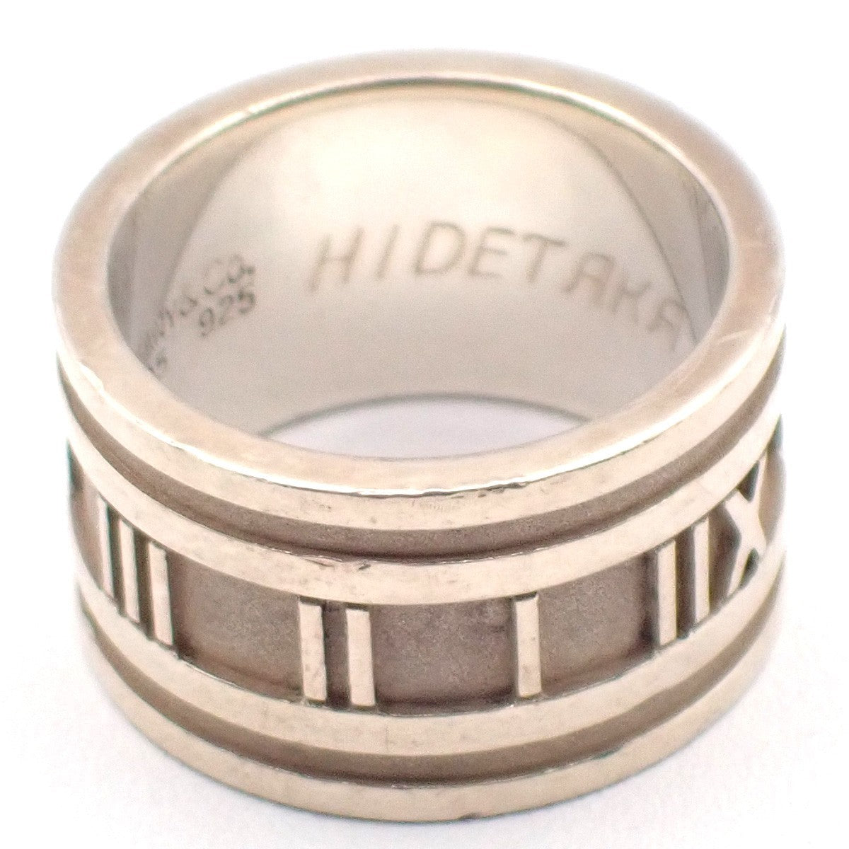 Tiffany & Co. Logo Roman Numerals Atlas Ring US Size 7.5 Silver Ag 925 09KP560