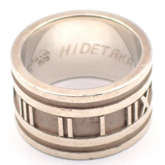 Tiffany & Co. Logo Roman Numerals Atlas Ring US Size 7.5 Silver Ag 925 09KP560