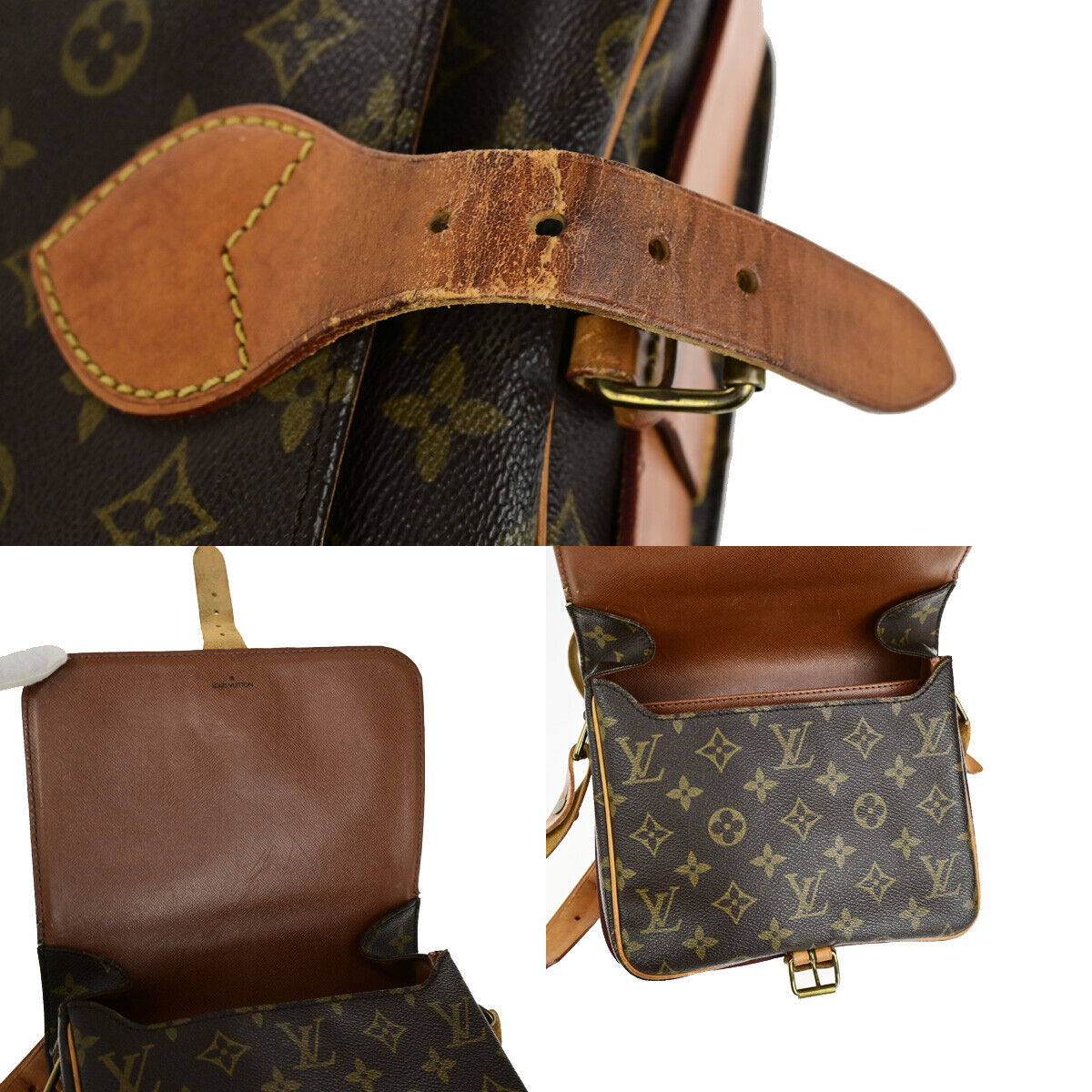 LOUIS VUITTON Cartouchiere MM Shoulder Bag Monogram Leather Brown M51253 36YG722