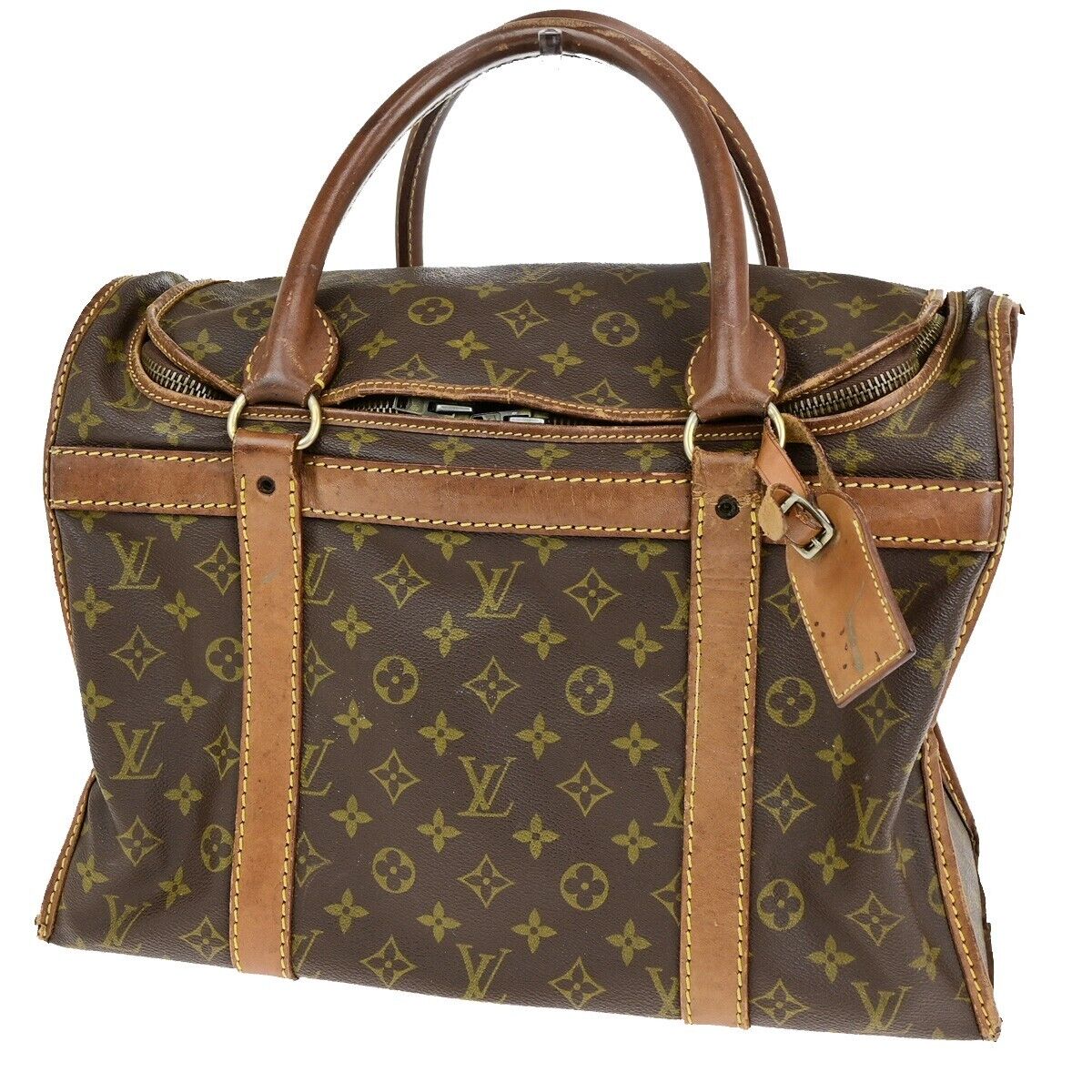 LOUIS VUITTON Sac Chasseur 40 Pet Carry Hand Bag Monogram Leather M41924 30ED099