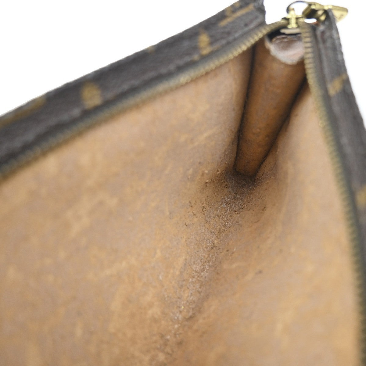 LOUIS VUITTON Logo BUCKET GM Pouch Bag Monogram Leather Brown U.S.A. 04KP001
