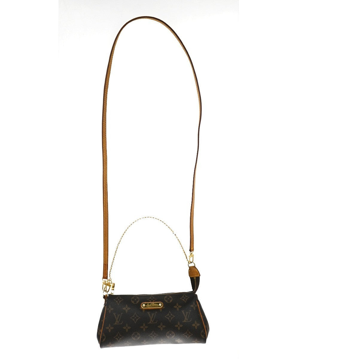 LOUIS VUITTON Eva 2Way Chain Shoulder Bag Monogram Leather Brown M95567 42KC121