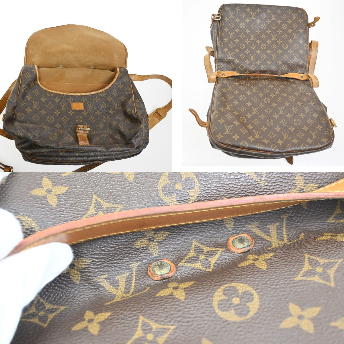 LOUIS VUITTON Saumur 35 Shoulder Bag Monogram Leather BN France M42254 35YH930