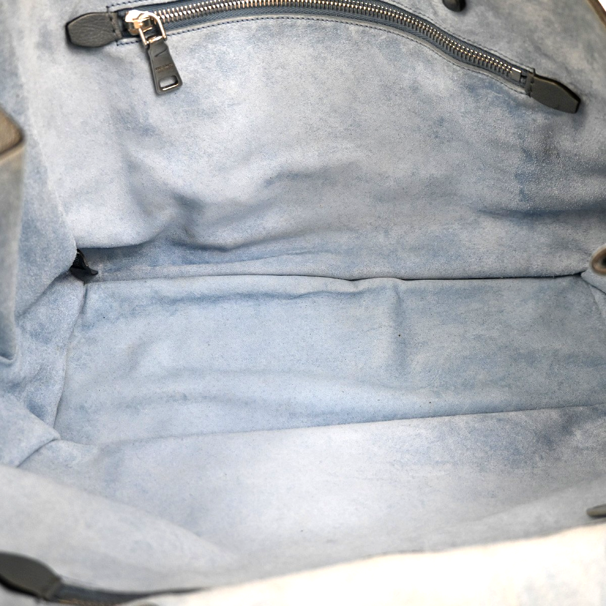PRADA Logo Shoulder Tote Bag Glace Calf Leather Blue Marine SHW Italy 15KC780