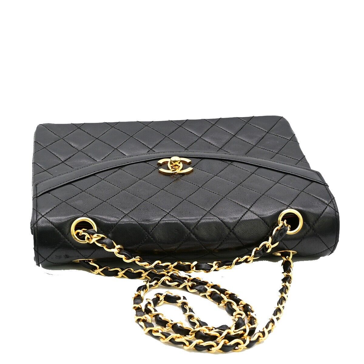 CHANEL CC Matelasse 25 Chain Shoulder Bag Leather Black GHW Vintage 377RJ824