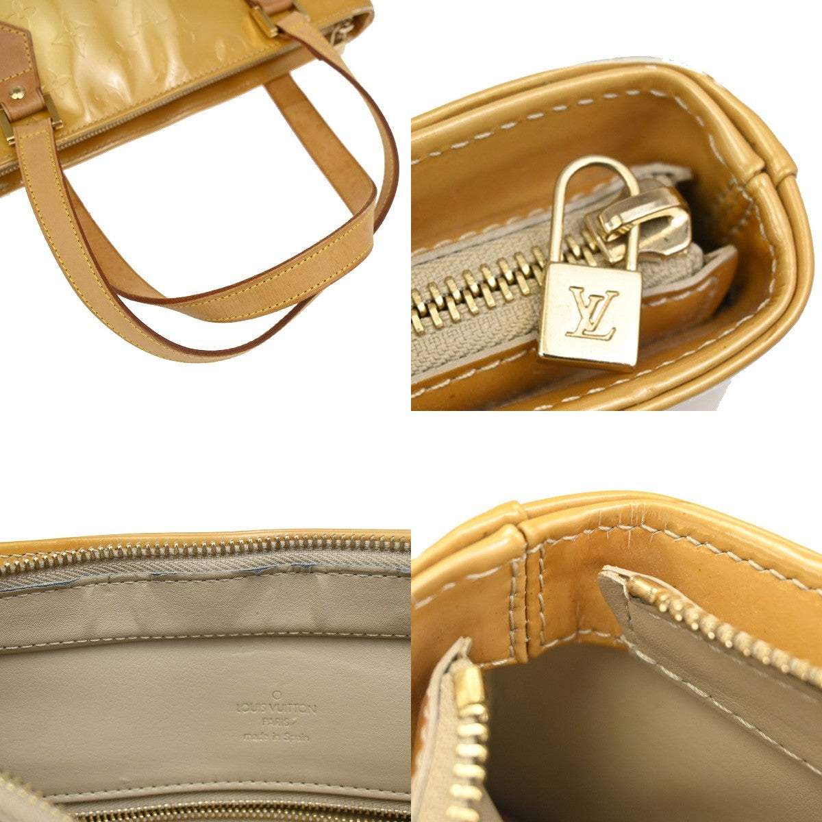 LOUIS VUITTON Houston Shoulder Bag Monogram Vernis Leather Yellow M91004 30DA081