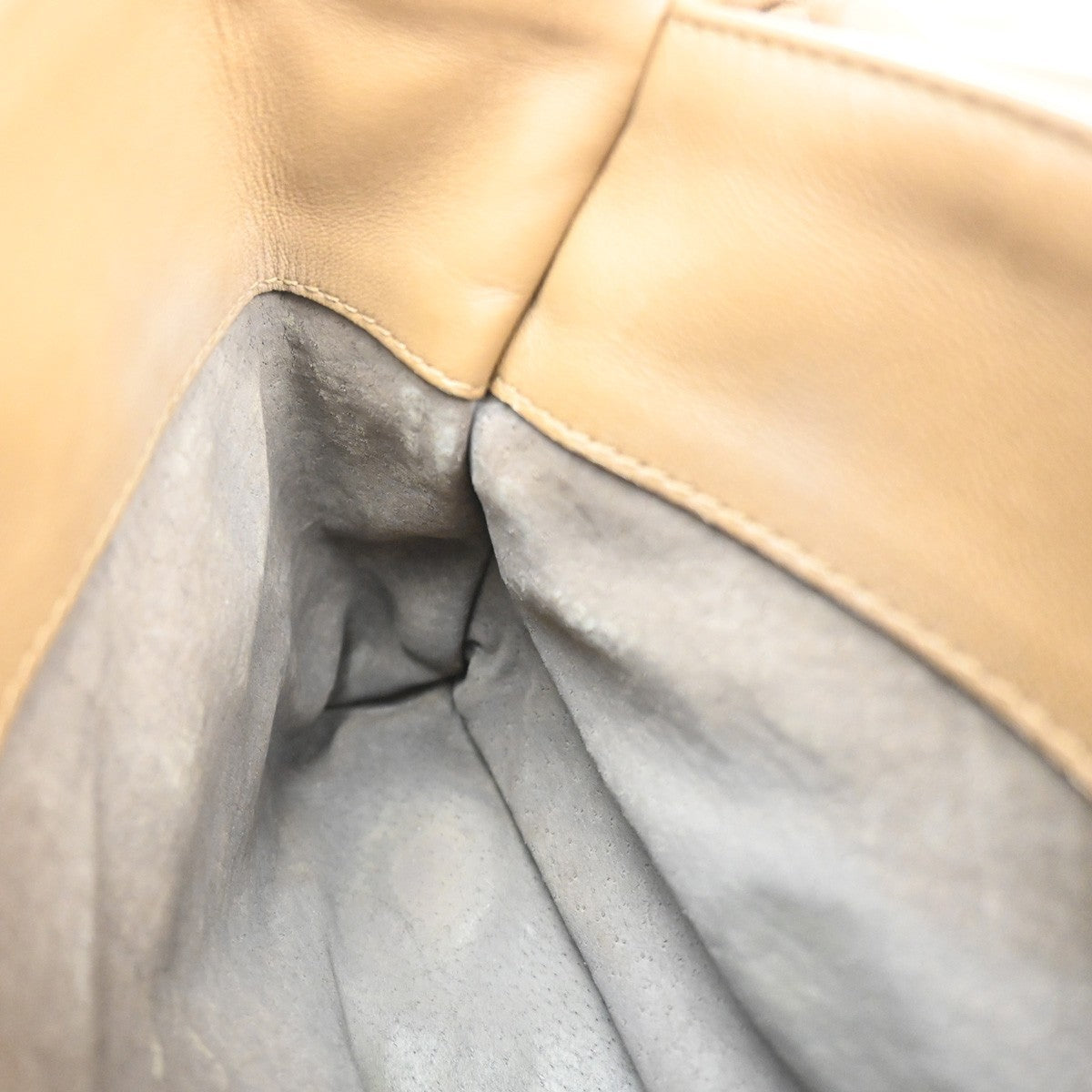BOTTEGA VENETA Logo Intrecciato Chain Shoulder Bag Leather Beige Italy 26RL853