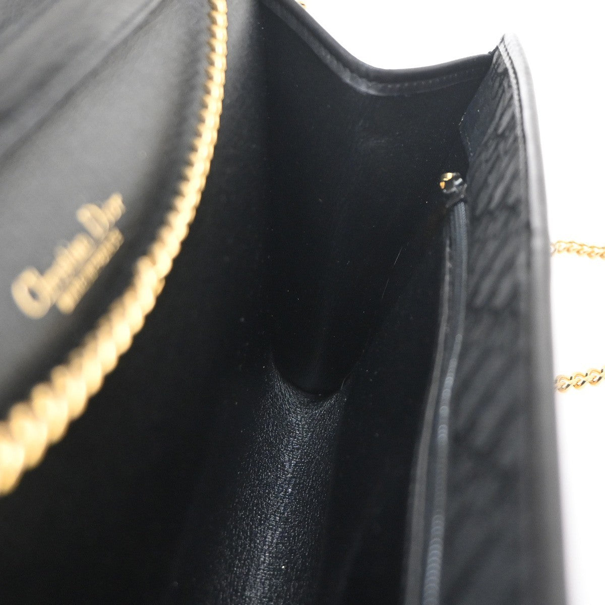 CHRISTIAN DIOR Logo Trotter Chain Shoulder Hand Bag Canvas Leather BK 61KC887