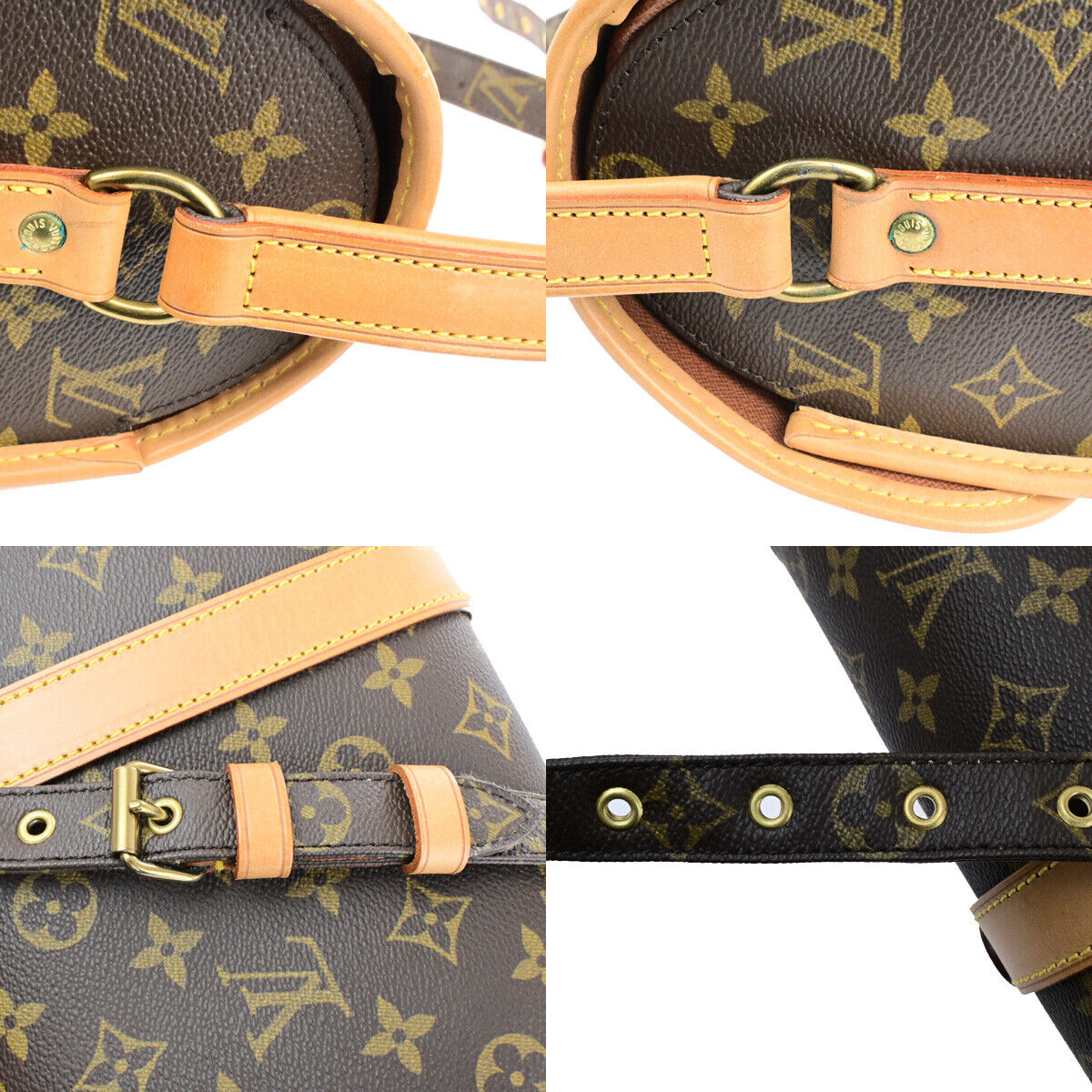 LOUIS VUITTON Logo Marne Shoulder Bag Monogram Leather Brown M51369 14SJ585
