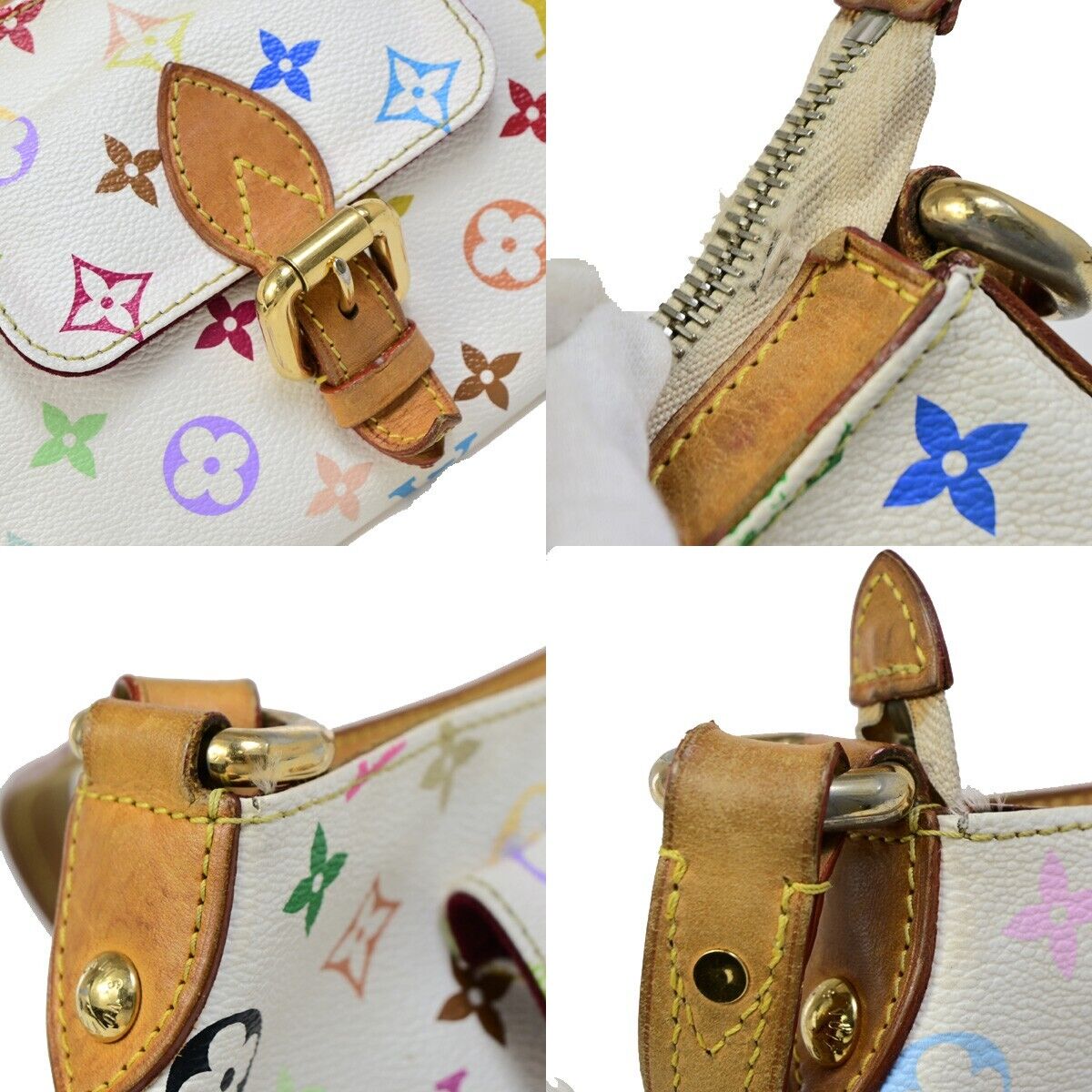 LOUIS VUITTON Eliza Shoulder Bag Monogram Multi Leather White M40098 96EB600