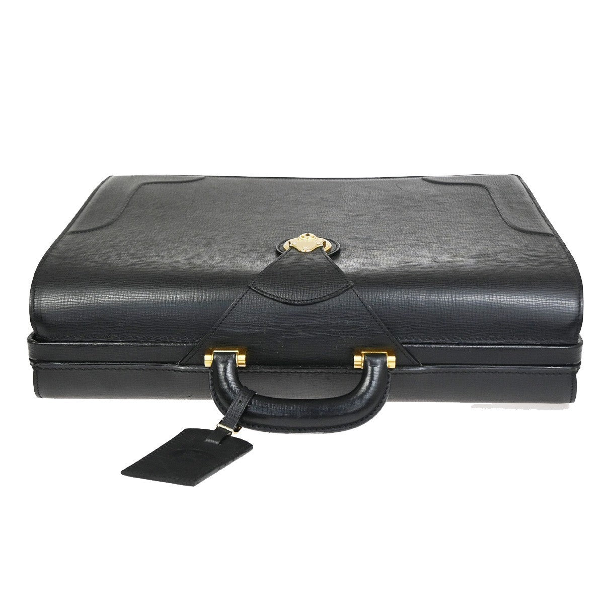 BURBERRY Logo Briefcase Top Handle Doctor Hand Bag Leather Black GHW 68KD028