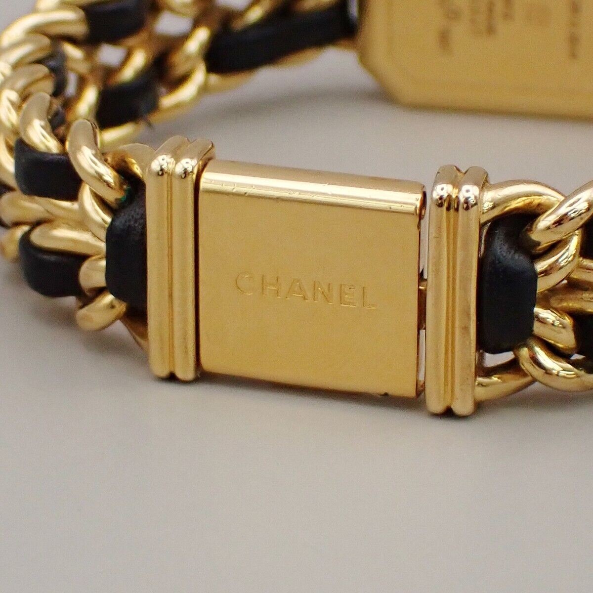 CHANEL Logo Premiere Watch H0001  # L Quartz Gold Plated Leather GHW 670RK948