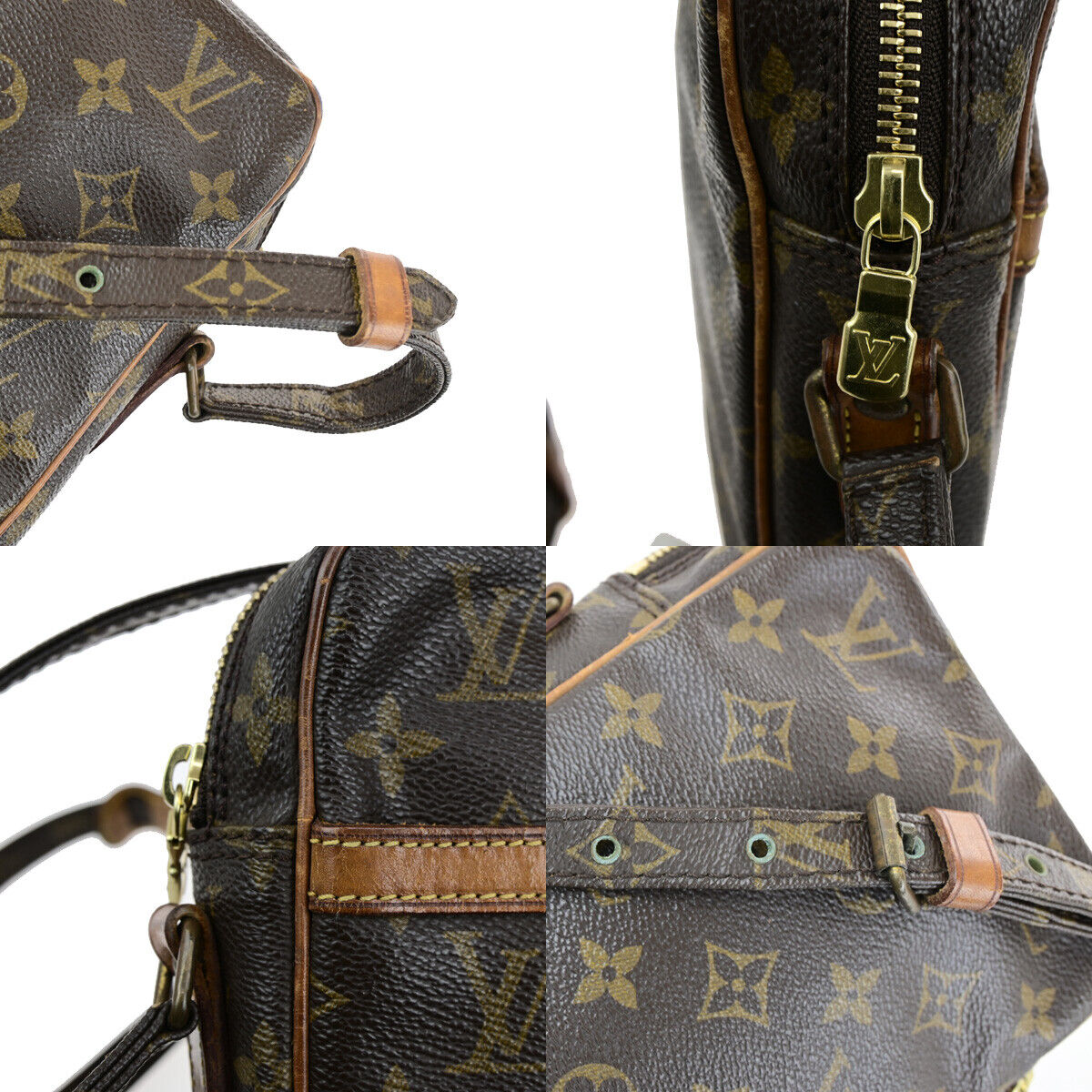 LOUIS VUITTON Danube Shoulder Bag Monogram Leather Brown France M45266 39YG596