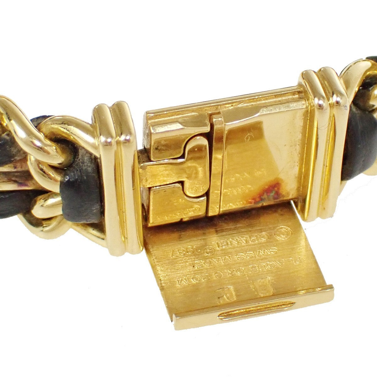 CHANEL Logo Premiere Watch H0001  #M Quartz Gold-Plated Leather GHW 685LC516