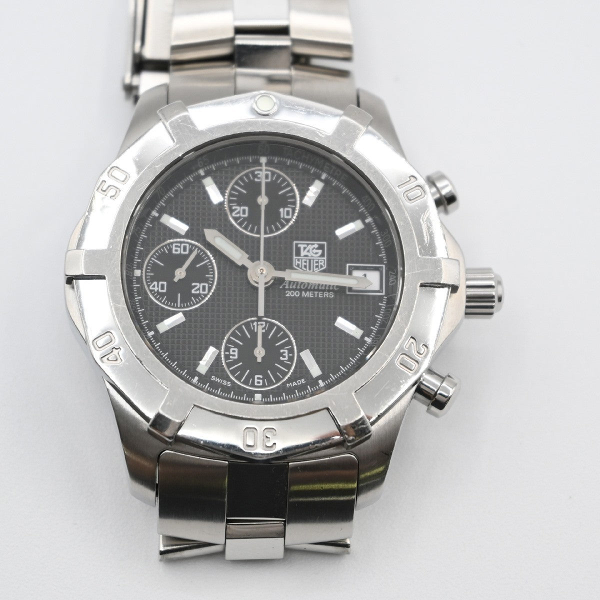 TAG HEUER Exclusive Chronograph Date Watch 41mm CN2111 AT Black Dial SS 58LC594