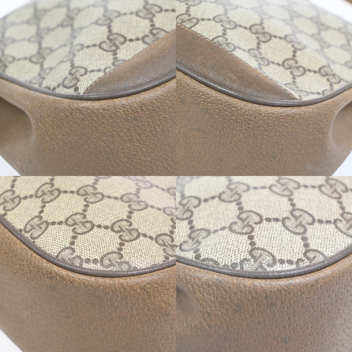 GUCCI Logo Sherry GG Pattern 2set Shoulder Hand Bag PVC Leather Beige 86KC963