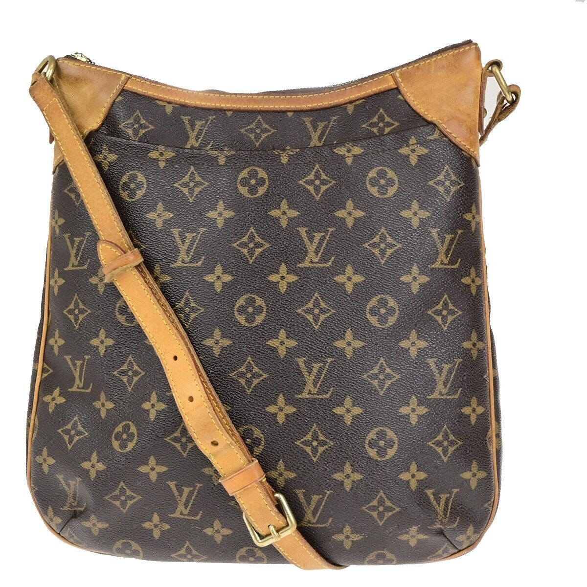 LOUIS VUITTON Odeon MM Shoulder Bag Monogram Leather Brown France M56389 83ED232