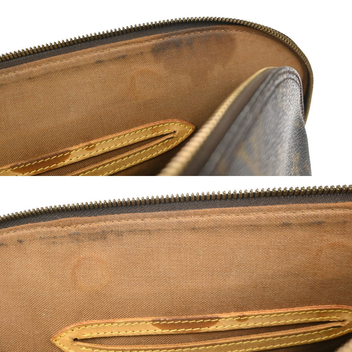 LOUIS VUITTON LV Logo Alma Hand Bag Monogram Leather Brown France M51130 82YJ207