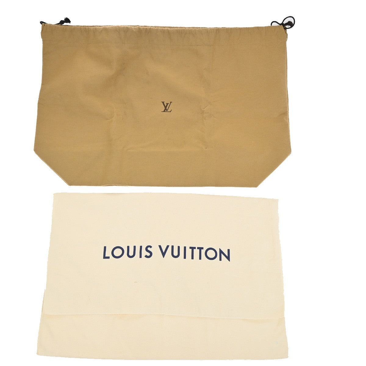 LOUIS VUITTON Logo 10 Set Dust Bag Drawstring Canvas Cotton Beige Brown 09EF843