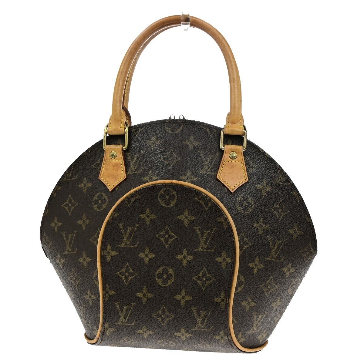 LOUIS VUITTON LV Logo Ellipse PM Hand Bag Monogram Leather Brown M51127 72ED452