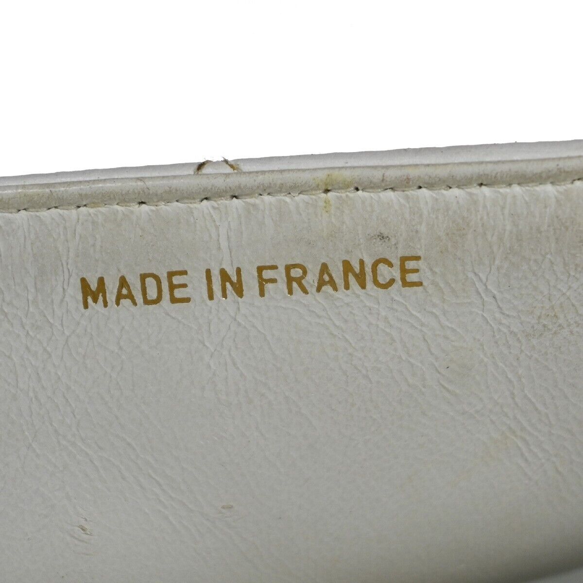 CHANEL CC Logo Matelasse Chain Shoulder Bag Leather White GHW Vintage 314RJ226