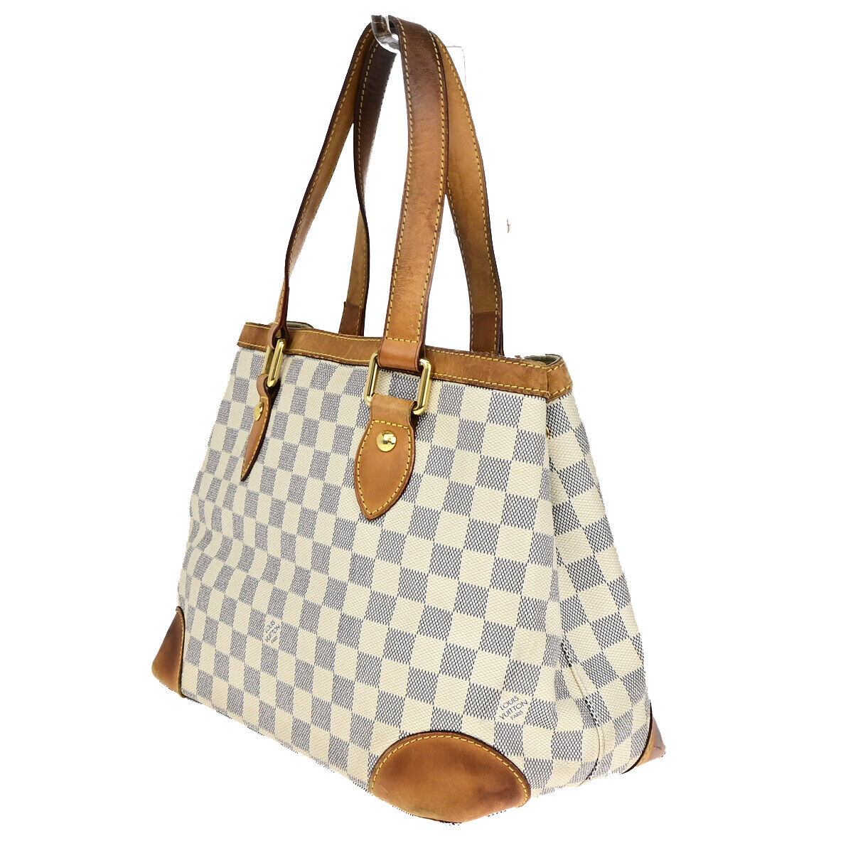LOUIS VUITTON Hampstead PM Shoulder Bag Damier Azur Leather White N51207 87YF011