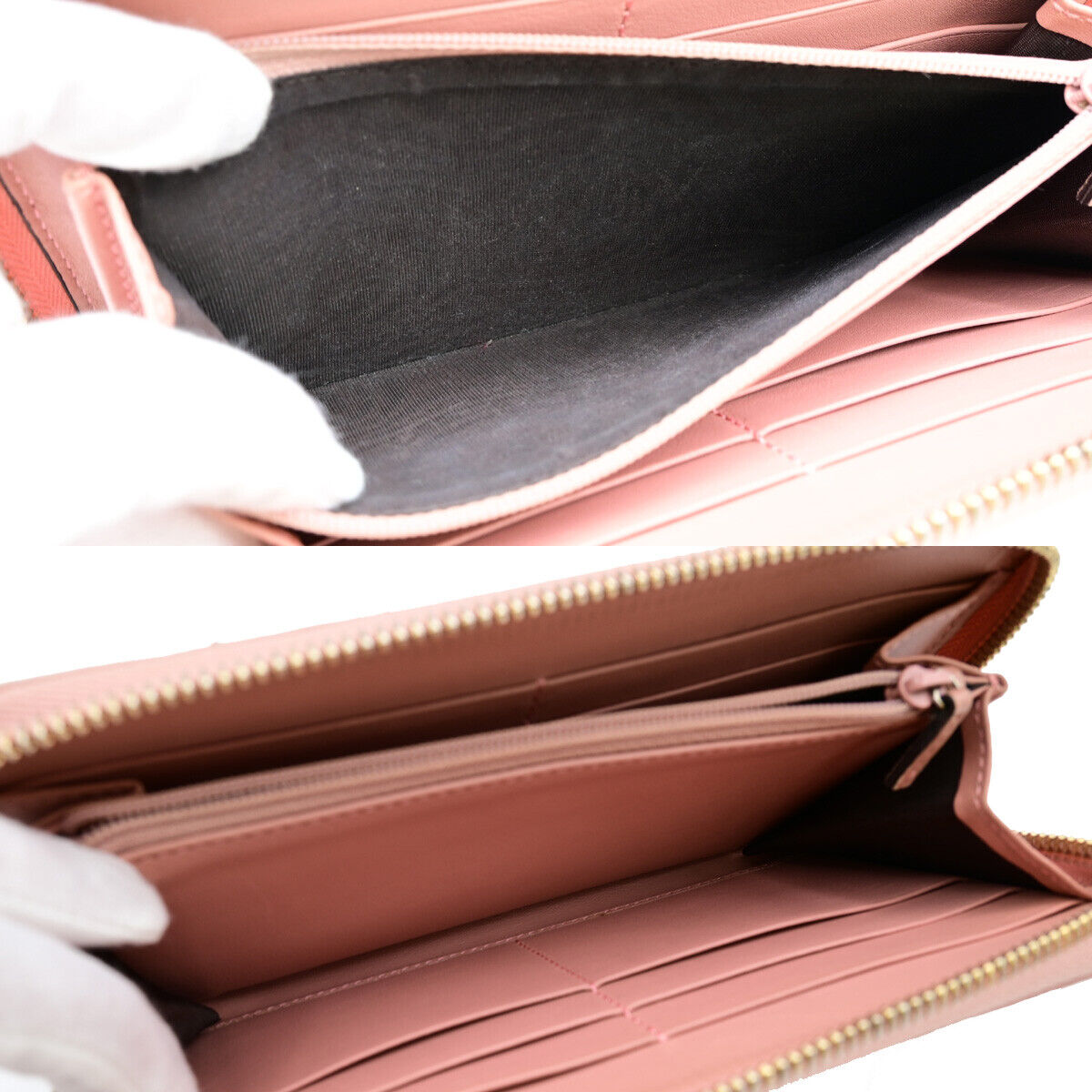 GUCCI Logo Micro GG Guccissima Long Zipper Wallet Leather Pink GHW Italy 39YE519